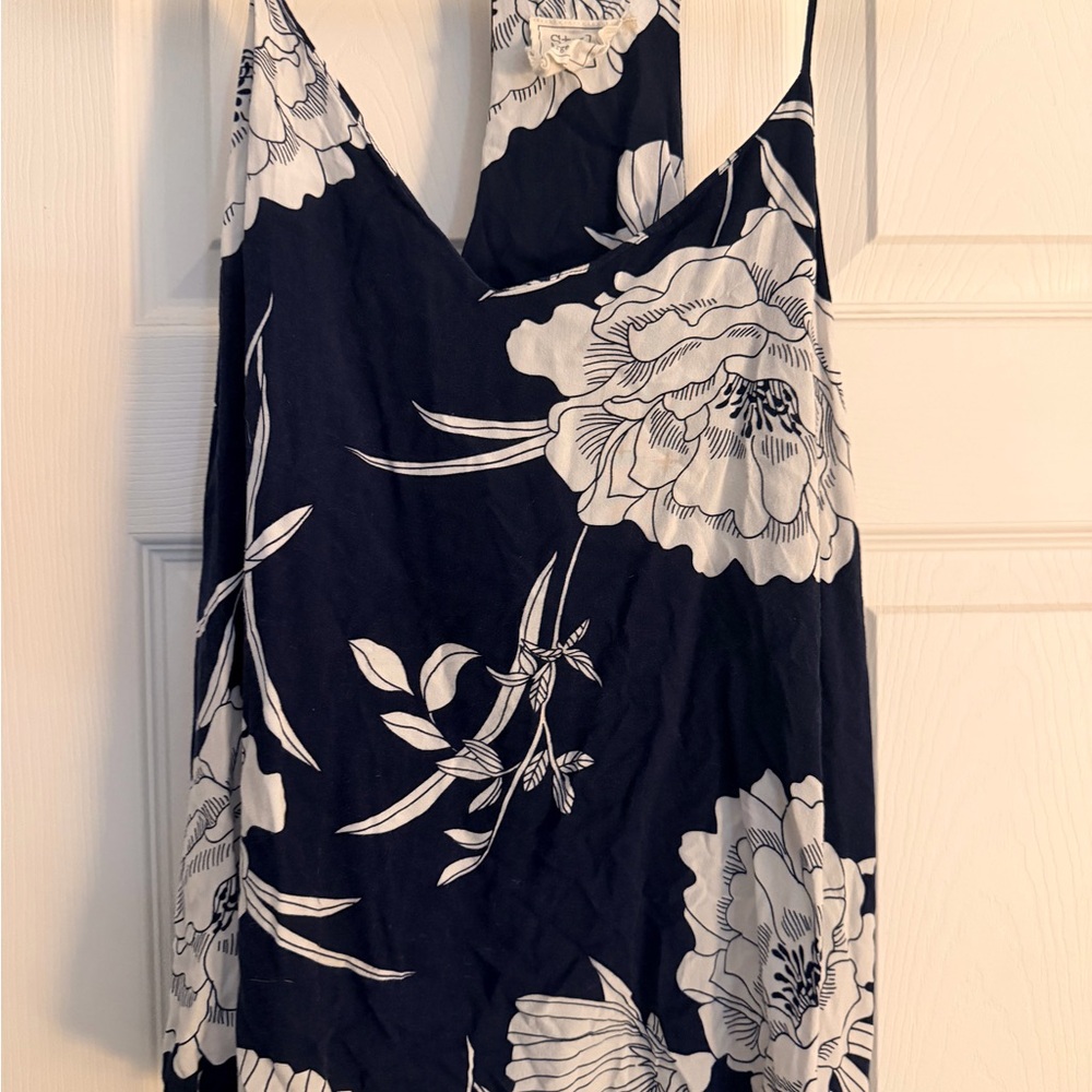 Style Rack Navy and White Floral Slip Dress